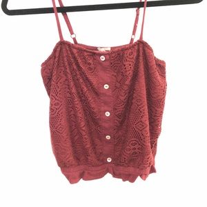 Charlotte Russe Burgundy Small Crop Tank Top